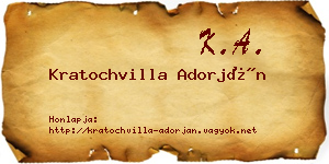 Kratochvilla Adorján névjegykártya